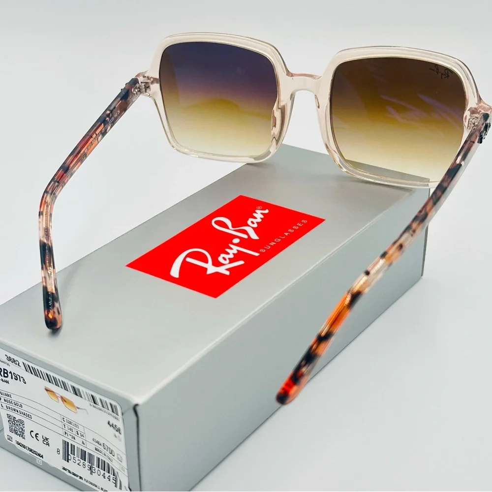 Ray-Ban Women’s Sunglasses RB1973 Square 53mm Brown w/ Gradient Brown Lens - Picture 5 of 8